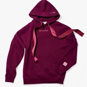 GLOSSIER LTD ED 2024 HOLIDAY HOODIE SWEATSHIRT-M Excellent Condition, Burgundy